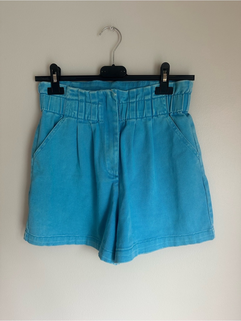 Pants Store Electric Blue Paperbag Shorts Size XS Pockets - Picture 1 of 8